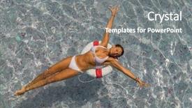  Presentation with swimming pool - Presentation theme enhanced with swimming pool with a buoy background and a  colored foreground