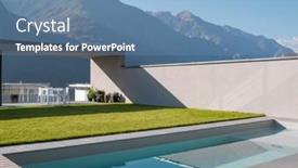  Presentation with swimming pool - Presentation design enhanced with swimming-pool-with-a-view background and a teal colored foreground