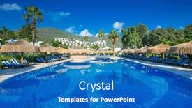  Presentation with coconut tree - Theme with swimming-pool-with-coconut-tree background and a teal colored foreground