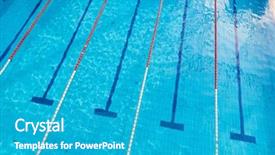  Presentation with pool lanes - Presentation theme having swimming pool with empty lanes background and a teal colored foreground