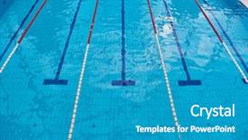 Presentation with pool lanes - Presentation design consisting of swimming pool with empty lanes background and a teal colored foreground
