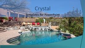  Presentation with hot tub - Colorful PPT layouts enhanced with swimming-pool-with-hot-tub backdrop and a light blue colored foreground