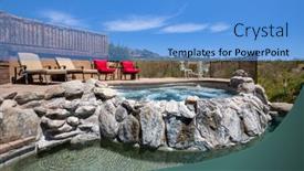  Presentation with hot tub - Audience pleasing theme consisting of swimming-pool-with-hot-tub backdrop and a light blue colored foreground