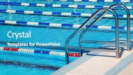  Presentation with pool lanes - Theme featuring swimming pool with racing lanes background and a  colored foreground