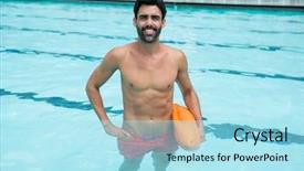  Presentation with rescue - Slide set enhanced with swimming pool with rescue background and a  colored foreground