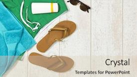  Presentation with basic - Slide deck consisting of swimming shorts a towel background and a lemonade colored foreground