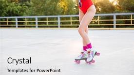  Presentation with roller skating - Amazing theme having swimsuit skating on roller skates backdrop and a white colored foreground