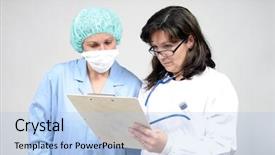  Presentation with swine flu - Presentation having swine flu - doctor isolated on white beautiful background and a light blue colored foreground