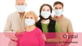  Presentation with masks - Presentation design featuring swine flu - family - elderly parents their background and a red colored foreground