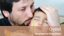  Presentation with sick child - PPT theme having swine flu - sick child with focusing background and a coral colored foreground