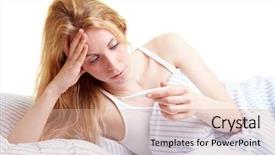  Presentation with swine flu - Amazing PPT layouts having swine flu - sick woman in her bed backdrop and a lemonade colored foreground