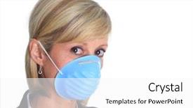  Presentation with influenza - PPT layouts featuring swine flu - woman with a mask background and a white colored foreground