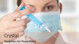  Presentation with swine flu - Beautiful theme featuring swine flu - young nurse in mask backdrop and a coral colored foreground