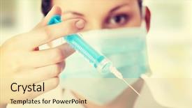  Presentation with swine flu - Theme enhanced with swine flu - young nurse or doctor background and a lemonade colored foreground