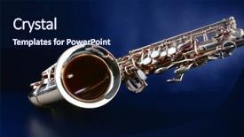  Presentation with golden - Presentation consisting of swing band - golden saxophone on dark background background and a navy blue colored foreground