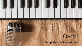  Presentation with music band - Cool new PPT theme with swing band - music background with piano backdrop and a coral colored foreground