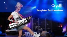  Presentation with punk - Slides featuring swing band - punk musician playing the key-tar background and a  colored foreground