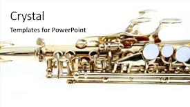  Presentation with band - PPT theme with swing band - saxophone isolated on white background background and a white colored foreground