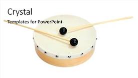  Presentation with drum - Colorful PPT layouts enhanced with swing band - wooden drum on a white backdrop and a white colored foreground