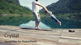  Presentation with jin ding monastry mountain - Theme enhanced with swing dance - dad and son playing background and a mint green colored foreground