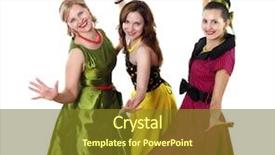  Presentation with bright - Cool new slides with swing dance - three stylish young woman backdrop and a  colored foreground