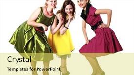  Presentation with bright - Cool new presentation with swing dance - three stylish young woman backdrop and a  colored foreground