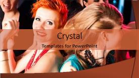  Presentation with disco - Colorful slide set enhanced with swing dance - women in club or disco backdrop and a  colored foreground