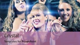  Presentation with disco - Presentation theme having swing dance - young people dancing in club background and a  colored foreground