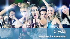  Presentation with swing - Cool new presentation theme with swing dance - young people dancing in club backdrop and a teal colored foreground