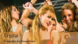  Presentation with young people in the club - PPT layouts with swing dance - young people dancing in club background and a  colored foreground