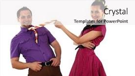  Presentation with bright blue colour for - Cool new PPT theme with swing dance - young stylish couple in bright backdrop and a  colored foreground