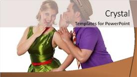  Presentation with bright - Cool new PPT layouts with swing dance - young stylish couple in bright backdrop and a  colored foreground