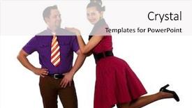  Presentation with swing - Cool new slides with swing dance - young stylish couple in bright backdrop and a  colored foreground