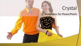  Presentation with bright blue colour for - Amazing PPT layouts having swing dance - young stylish couple in bright backdrop and a  colored foreground