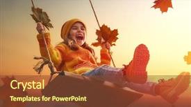  Presentation with walk - Beautiful presentation theme featuring swing in sunset fall backdrop and a tawny brown colored foreground