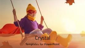  Presentation with child superhero - Slides having swing in sunset fall background and a red colored foreground