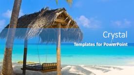  Presentation with swing - Beautiful presentation featuring swing-on-a-tropical-beach backdrop and a teal colored foreground