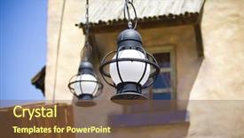  Presentation with lighting - Slides featuring swinging panels - far west lighting hanging background and a tawny brown colored foreground