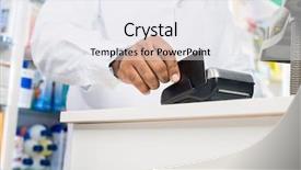  Presentation with pharmacist - Audience pleasing presentation consisting of swiping credit card on reader backdrop and a white colored foreground
