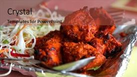  Presentation with kebab - Slide deck enhanced with swirl cubes - chicken kebab background and a red colored foreground