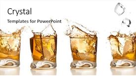  Presentation with whiskey - Audience pleasing theme consisting of swirl cubes - whiskey splash collection isolated backdrop and a white colored foreground