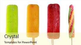  Presentation with ice frozen - Audience pleasing PPT layouts consisting of swirl ice cream - four delicious frozen popsicles isolated backdrop and a blonde colored foreground