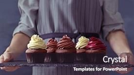  Presentation with slate - PPT layouts featuring swirl ice cream - woman holding slate plate background and a tawny brown colored foreground