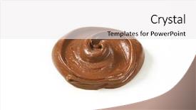  Presentation with spread - Slide deck having swirl of chocolate spread on white background background and a white colored foreground