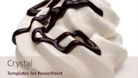 Presentation with white chocolate - Slide set having swirl-of-whipped-cream-drizzled background and a mint green colored foreground