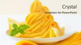  Presentation with wedges - Amazing slide deck having swirl of yellow cream garnished backdrop and a yellow colored foreground