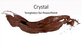  Presentation with chocolate splash - Audience pleasing slide deck consisting of abstract shape of chocolate splash backdrop and a white colored foreground