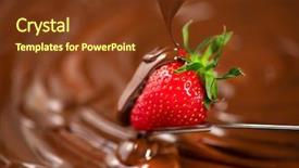  Presentation with chocolate strawberry - Presentation with swirled - strawberry in chocolate over swirl background and a tawny brown colored foreground