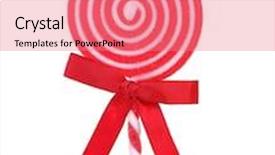  Presentation with red bow - PPT theme with christmas peppermint candy - swirled red and white holiday background and a coral colored foreground
