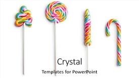  Presentation with set of sauces in white - Presentation theme featuring swirling - set of colorful lollipops isolated background and a white colored foreground